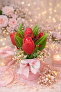 Red Tulip Soy Wax Candle Bouquet – Handmade Scented Flower Arrangement