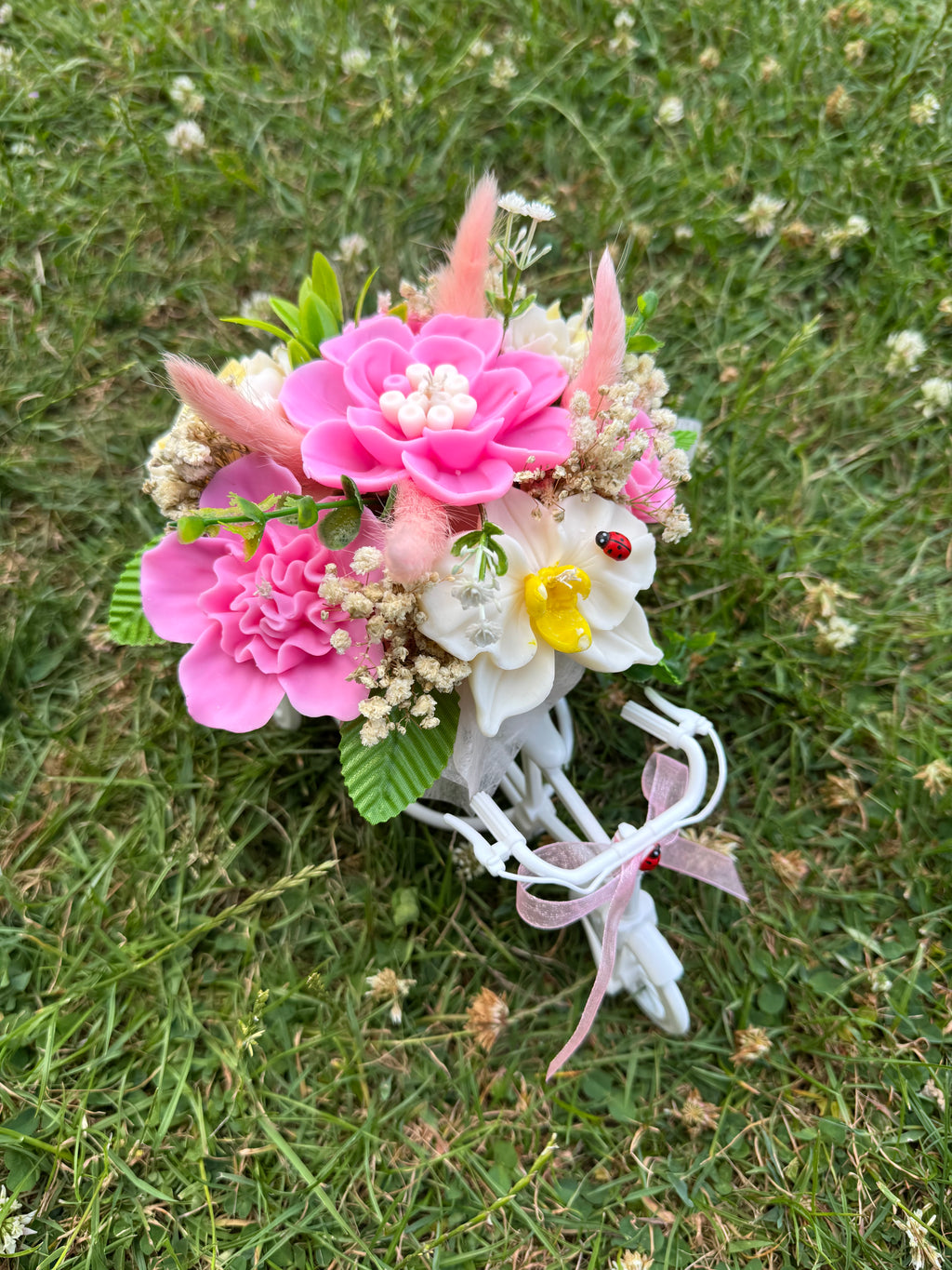 Decorative Floral Bicycle – Handmade Soy Wax Arrangement