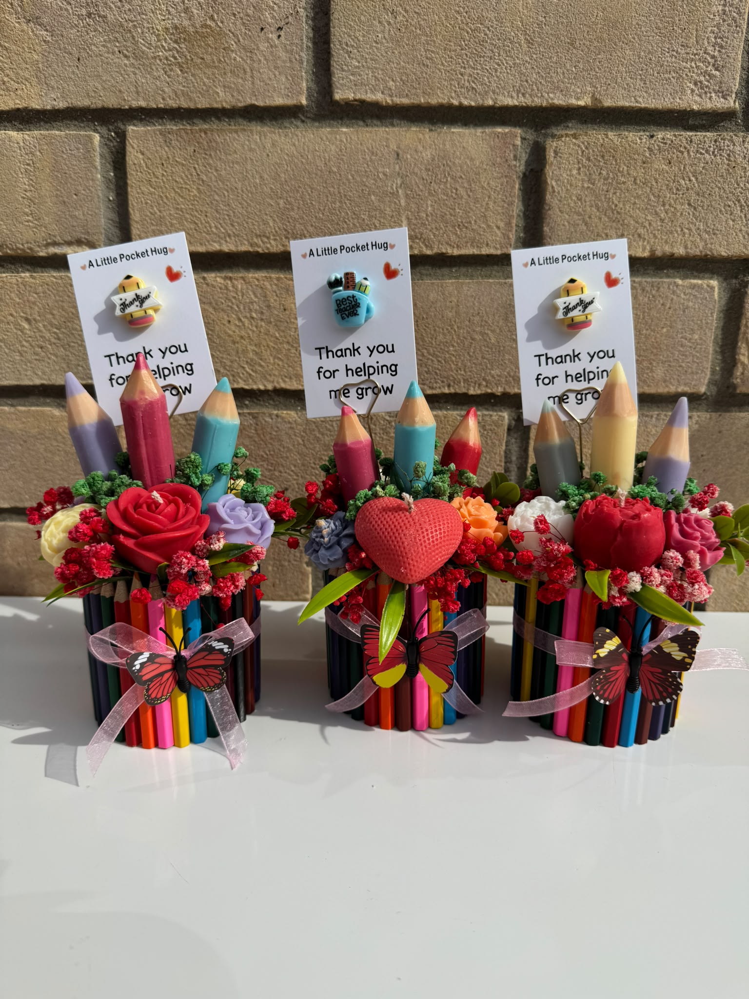 Teacher Appreciation Pencil Pot Gift – Handmade Decorative Arrangement