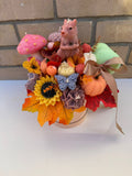 Autumn Woodland Squirrel Wax Bouquet – Handmade Fall Decoration