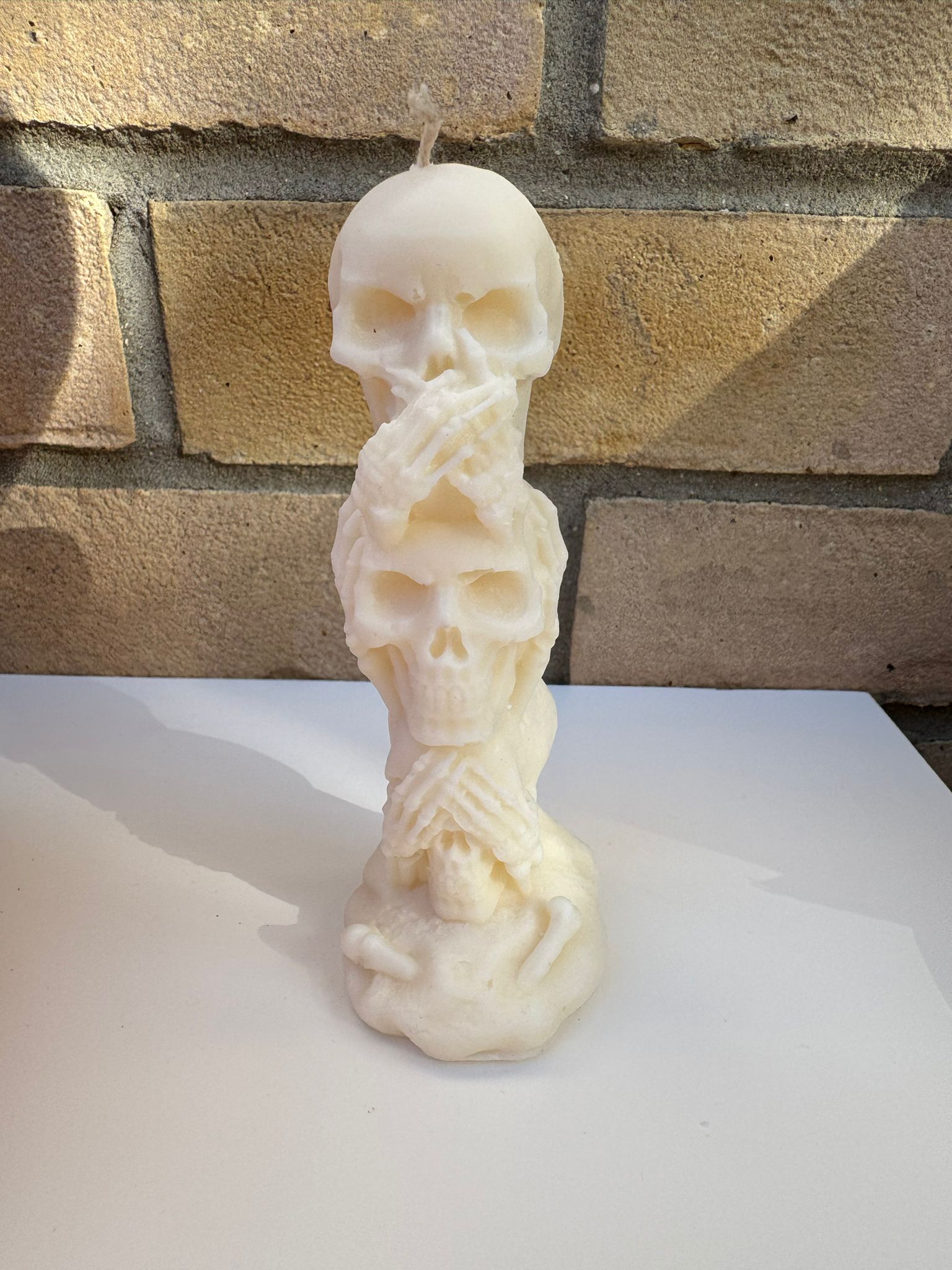 Three Wise Skulls Candle – Handmade Gothic Halloween Candle