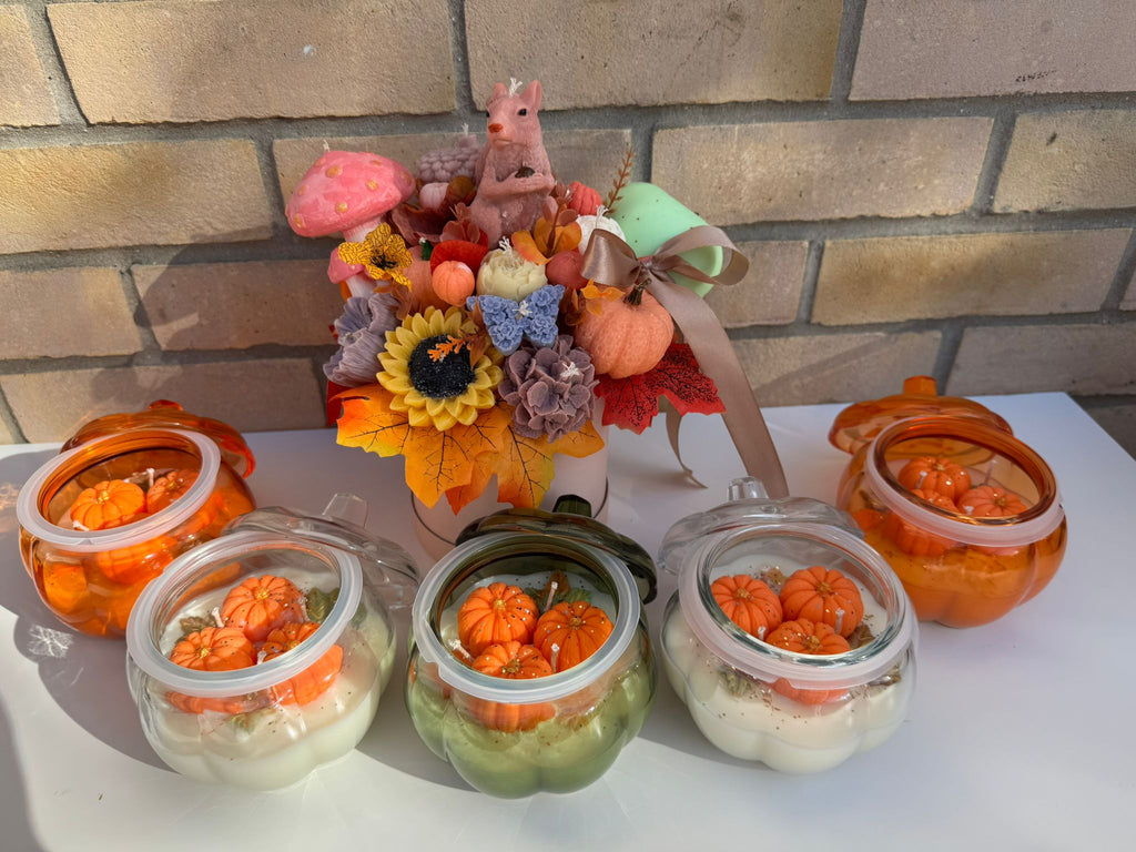 Autumn Pumpkin Jar Scented Candle – Handmade Seasonal Candle