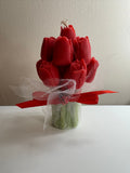 🌷 Red Tulip Candle Bouquet – Handmade Romantic Soy Wax Gift