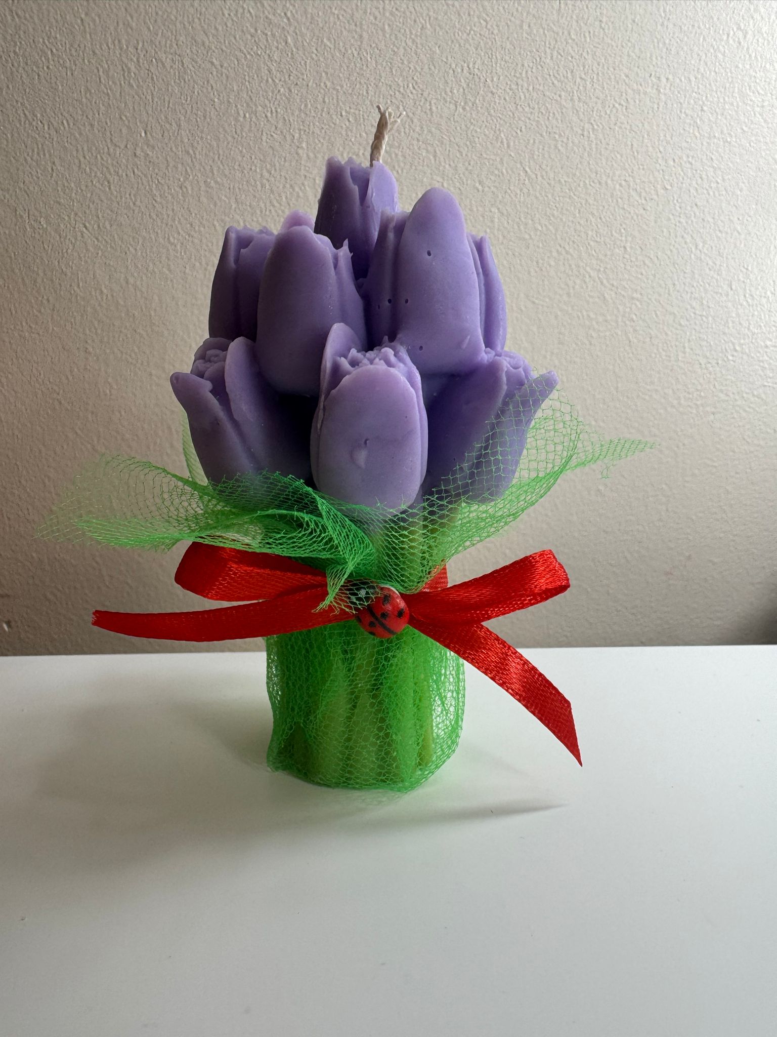 🌷 Red Tulip Candle Bouquet – Handmade Romantic Soy Wax Gift