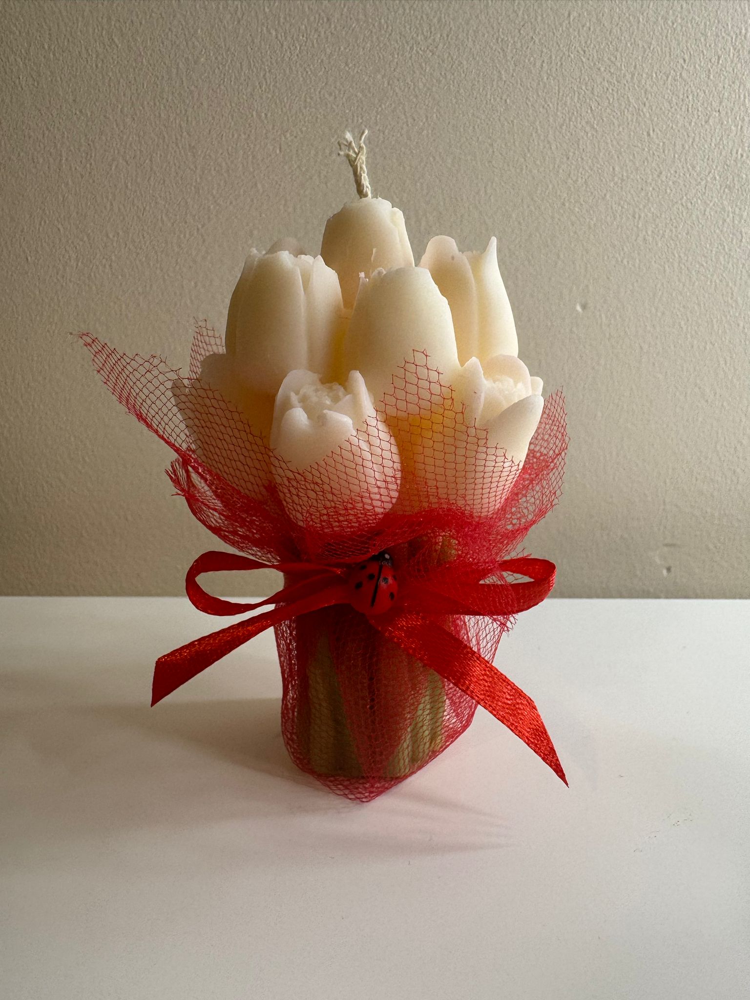 🌷 Red Tulip Candle Bouquet – Handmade Romantic Soy Wax Gift