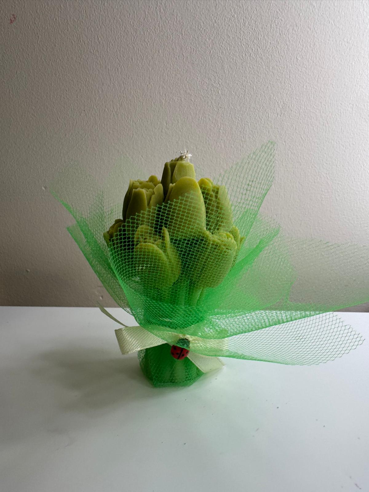 🌷 Red Tulip Candle Bouquet – Handmade Romantic Soy Wax Gift