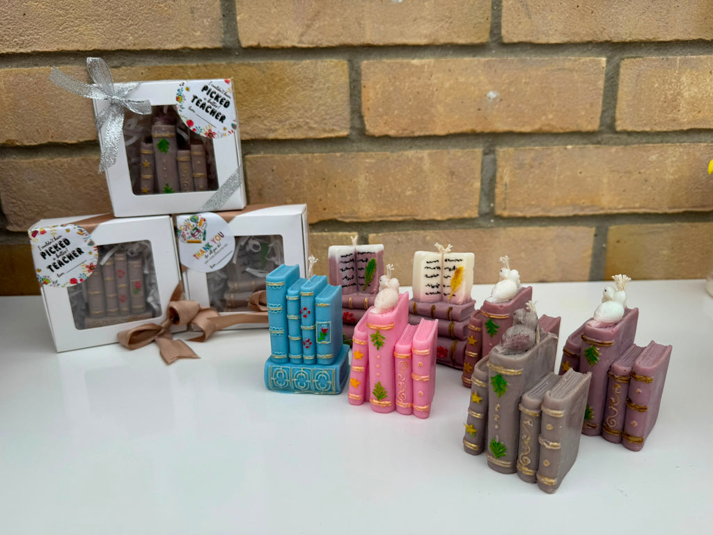 Mini Library Candle – Handmade Book Lover Gift