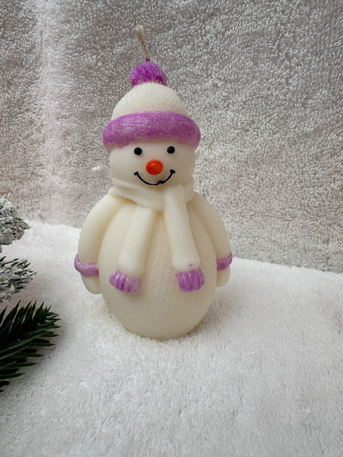 ⛄ Handmade Christmas Snowman Candle – Cute Festive Decoration | Cristina Craft