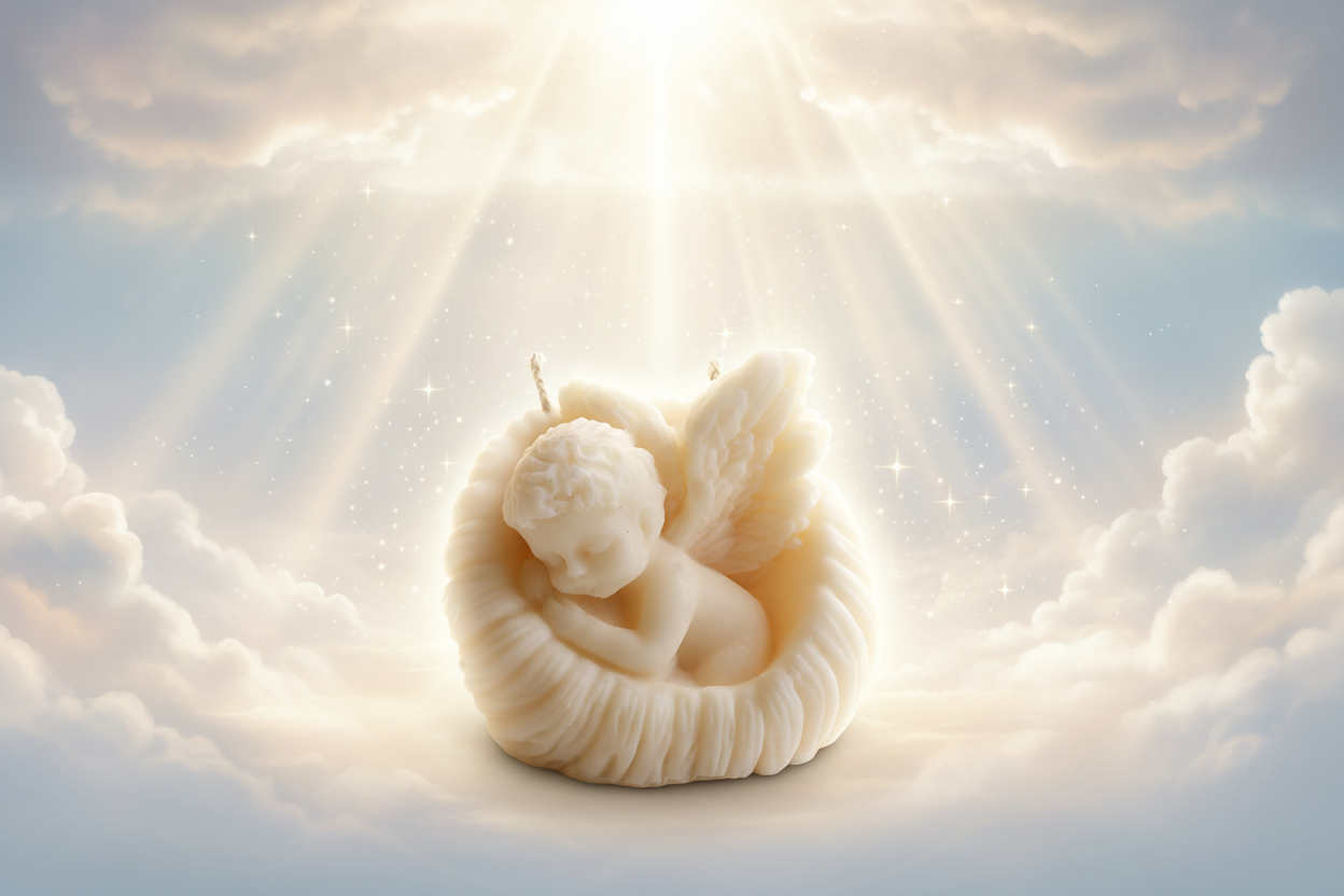 Angel candle heavenly background