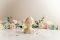 Baby candle floral background
