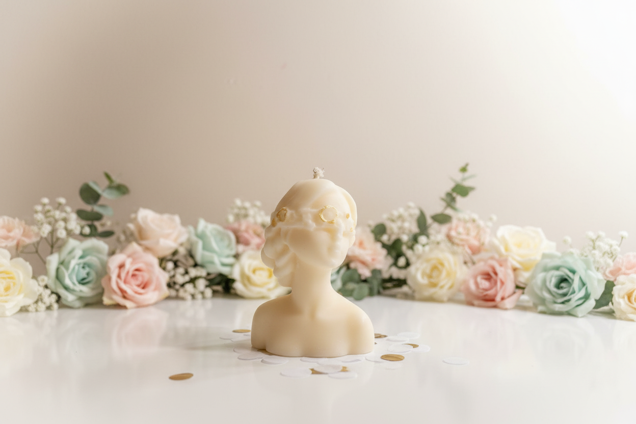 Baby candle floral background
