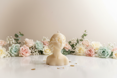 Baby candle floral background