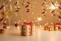 Gift candle festive background