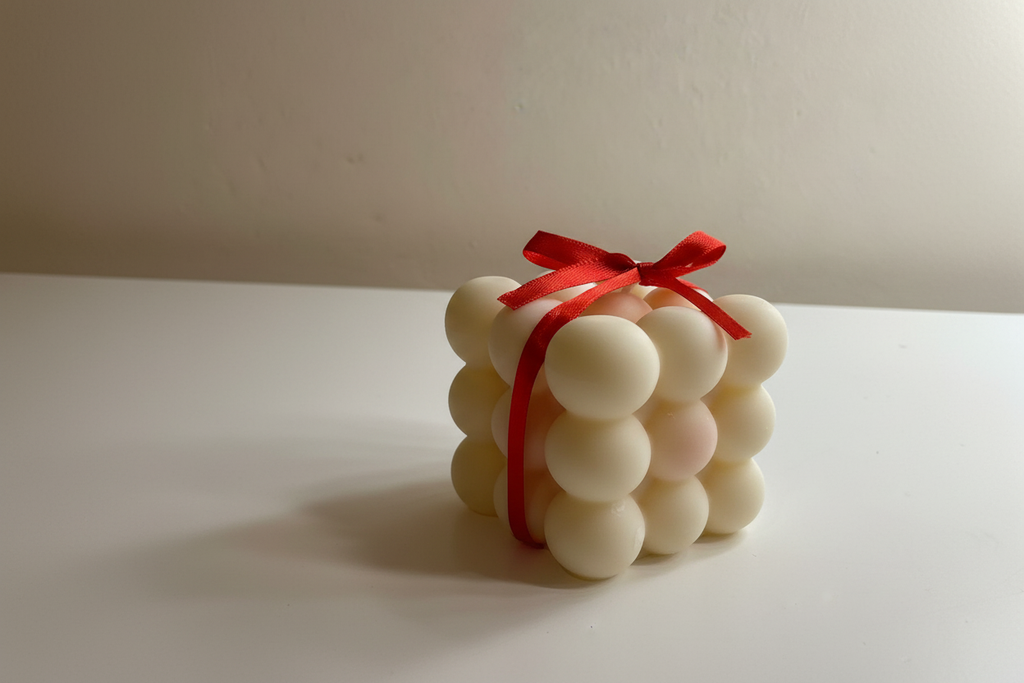 Gift candle minimalist background