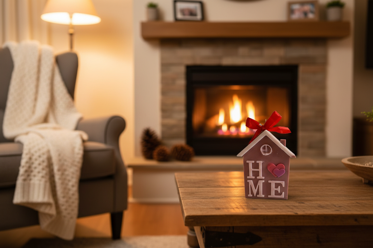 HOME candle cozy background