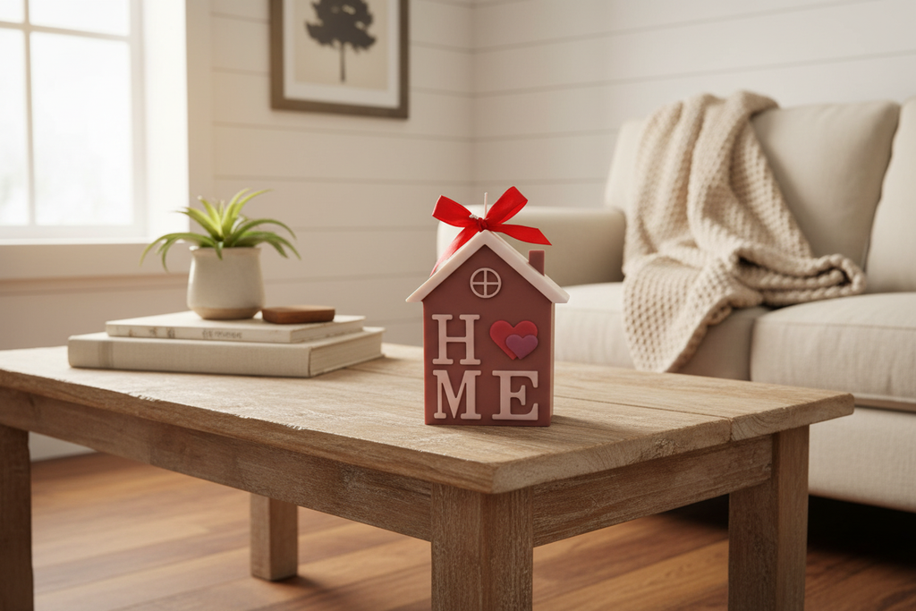 HOME candle rustic background