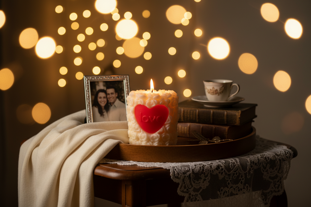 LOVE candle cozy background
