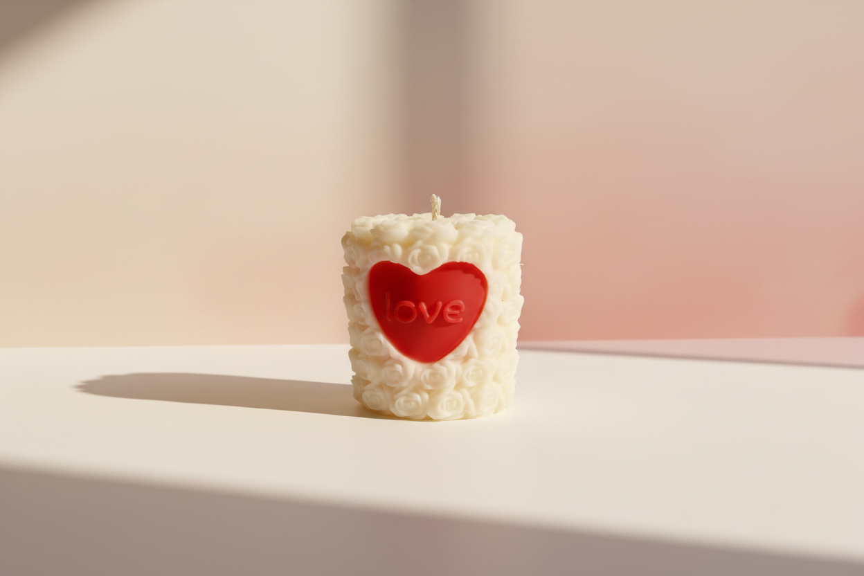 LOVE candle minimalist background
