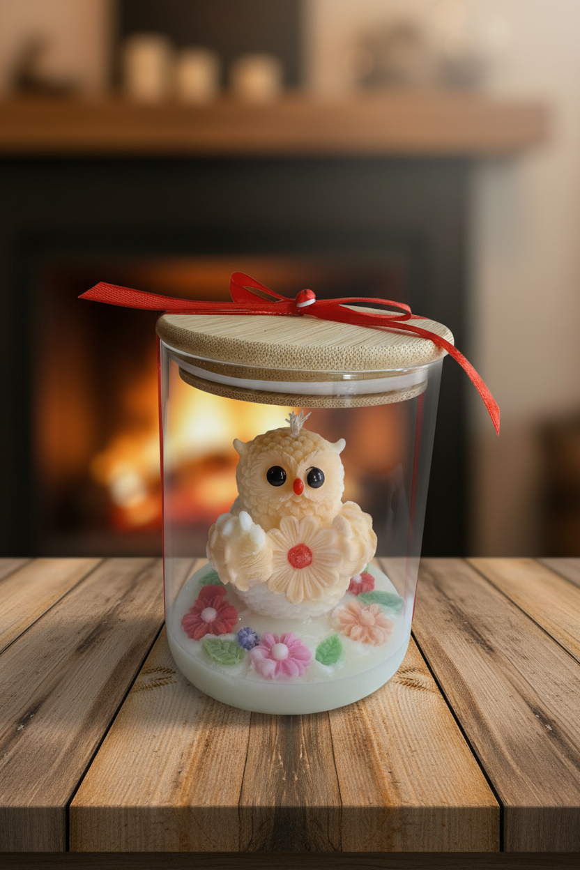 Guardian Owl Candle – Handmade Soy Wax Gift Jar